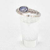 Silver Purple Glass Ring