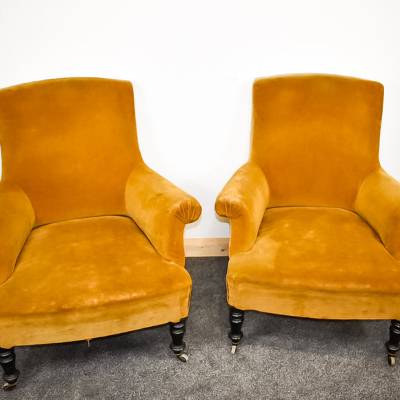 Napoleon iii Pair of His and Hers Club Chairs.