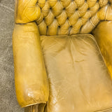 Green Leather Pegasus Chesterfield Chair