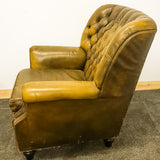 Green Leather Pegasus Chesterfield Chair