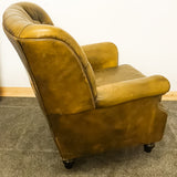 Green Leather Pegasus Chesterfield Chair