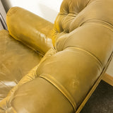 Green Leather Pegasus Chesterfield Chair