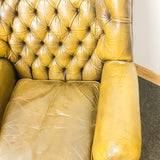 Green Leather Pegasus Chesterfield Chair