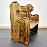 Pair of Church Pew Alter Chairs Weathered