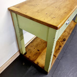 Antique Pine Green Painted Sideboard