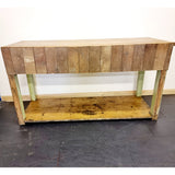 Antique Pine Green Painted Sideboard