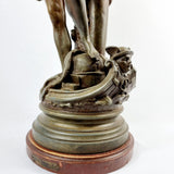 Bronzed French Spelter Figure Commerce By Ch. Levy