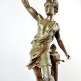 Bronzed French Spelter Figure Commerce By Ch. Levy