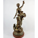 Bronzed French Spelter Figure Commerce By Ch. Levy