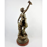 Bronzed French Spelter Figure Commerce By Ch. Levy