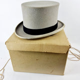 Vintage Moss Bros Grey Top Hat Size 7 1/8