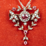 Edwardian Pink Amethyst Necklace