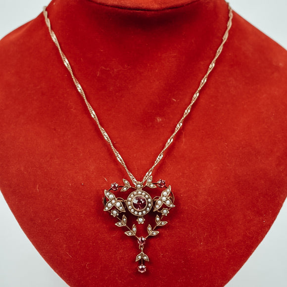 Edwardian Pink Amethyst Necklace