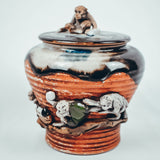 Japanese Sumida Gawa Lidded Jar