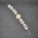 Silver Antique Indian Floral Bracelet.