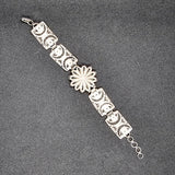 Silver Antique Indian Floral Bracelet.