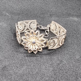 Silver Antique Indian Floral Bracelet.