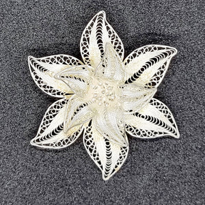 Indian 925 Silver Flower Brooch