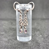 Celtic Designed Aqua and Silver Earrings