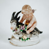 Chelsea Porcelain Cherub Riding A Goat