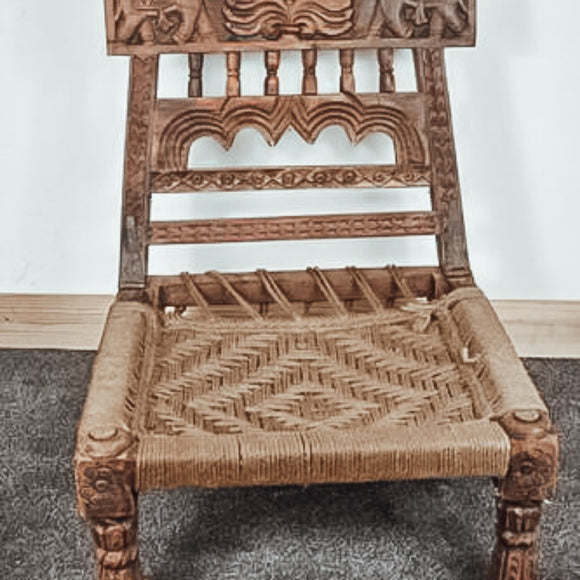 Folding Carved Indian Chiefs Chair