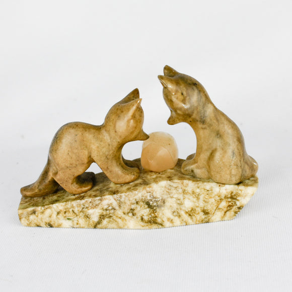 Marble Fox Cubs and Hedgehog.