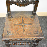 Victorian Highback Oak Carved Chair