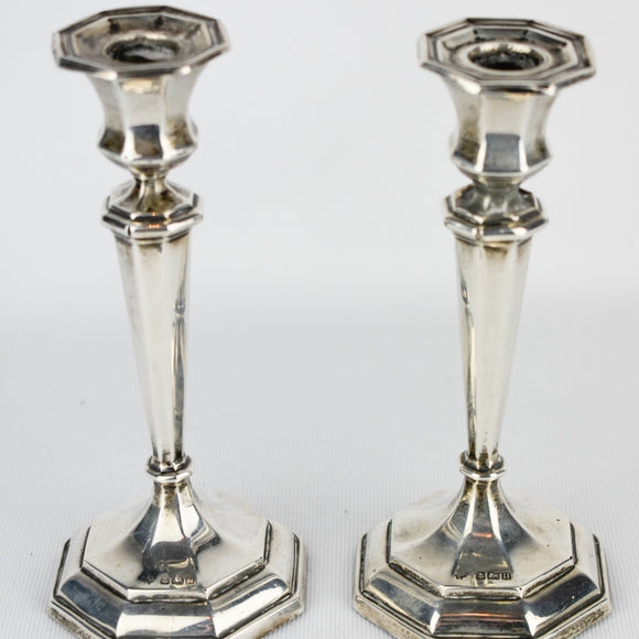 1912-13 Birmingham William Hutton and sons silver candles sticks