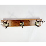 Antique School Coat Hooks with Brass Numbers