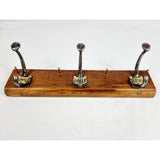Antique School Coat Hooks with Brass Numbers