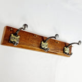 Antique School Coat Hooks with Brass Numbers