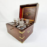 19th Century Campaign Decanter Box with Six Decanters