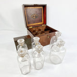 19th Century Campaign Decanter Box with Six Decanters