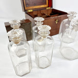 19th Century Campaign Decanter Box with Six Decanters