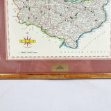 Coloured Print of a Map of Kent from John Cards Atlas