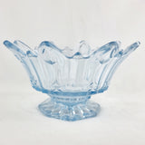 Vintage 1930s Blue Pressed Glass Bowl