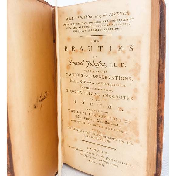The Beauties of Samuel Johnson, LL. D. 1787