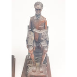 Black Forest Carved Bookends Don Quixote and Sancho Panza