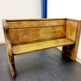 Rustic Antique Pitch Pine Three Seater Pew