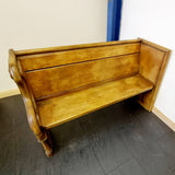 Rustic Antique Pitch Pine Three Seater Pew