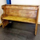 Rustic Antique Pitch Pine Three Seater Pew
