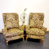 Pair of Queen Anne Style Wingback Chairs