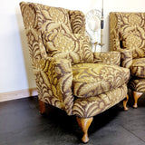 Pair of Queen Anne Style Wingback Chairs