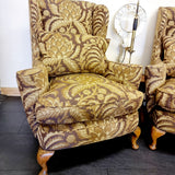 Pair of Queen Anne Style Wingback Chairs