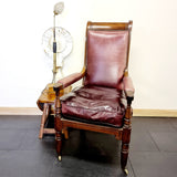 Antique Anglo Indian Rosewood and Leather Campaign Chair