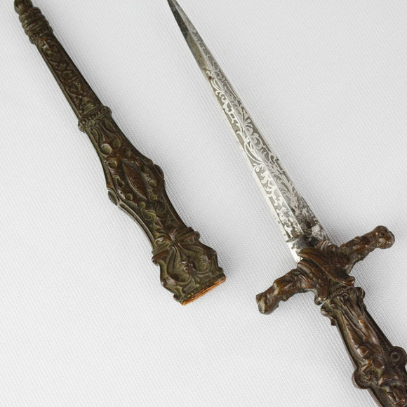 19th Century Continental Bronze Dagger