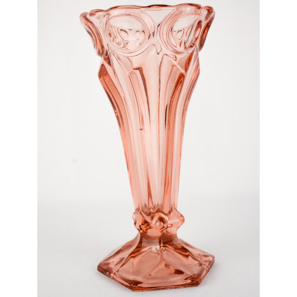 Vintage 1930s Pink Glass Vase