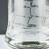 Clear Crystal Glass Decanter Depicting Caravelle
