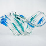 Vintage blue tulip glass bowl/ dish