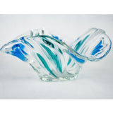 Vintage blue tulip glass bowl/ dish